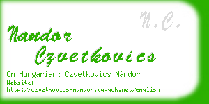 nandor czvetkovics business card