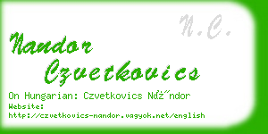 nandor czvetkovics business card